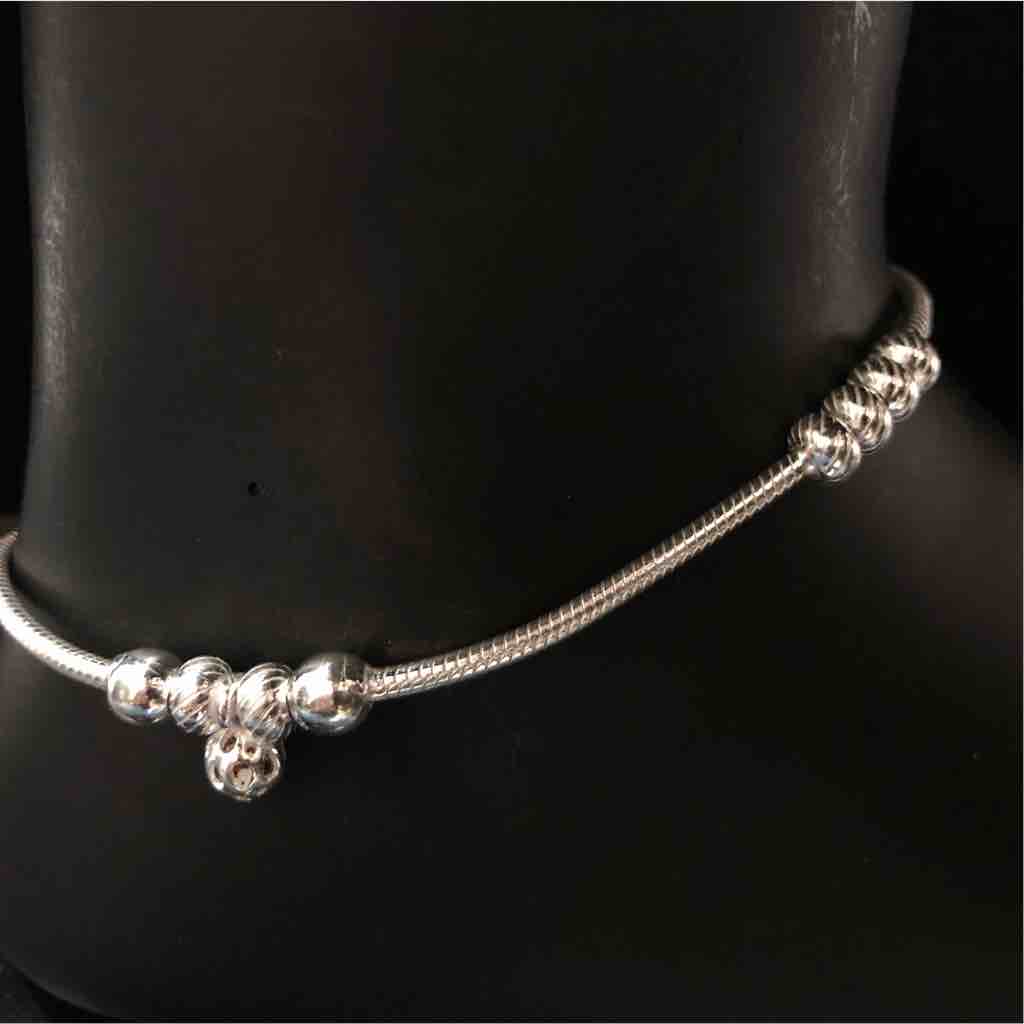 925 Sterling Silver Fancy Light Weight Anklet - Image 5