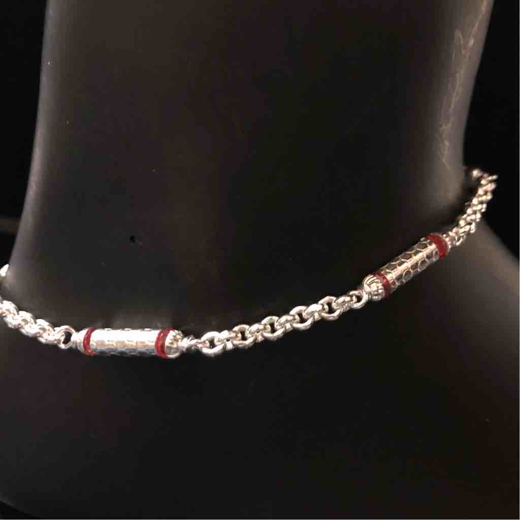 925 Sterling Silver Fancy Light Weight Anklet - Image 3