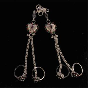 925 Sterling Silver Designer Anklet With Ring