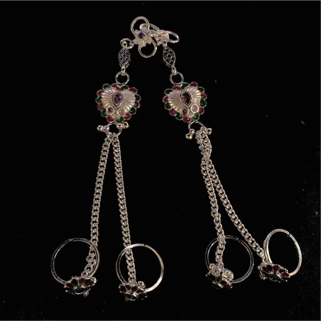 925 Sterling Silver Designer Anklet With Ring - Image 3