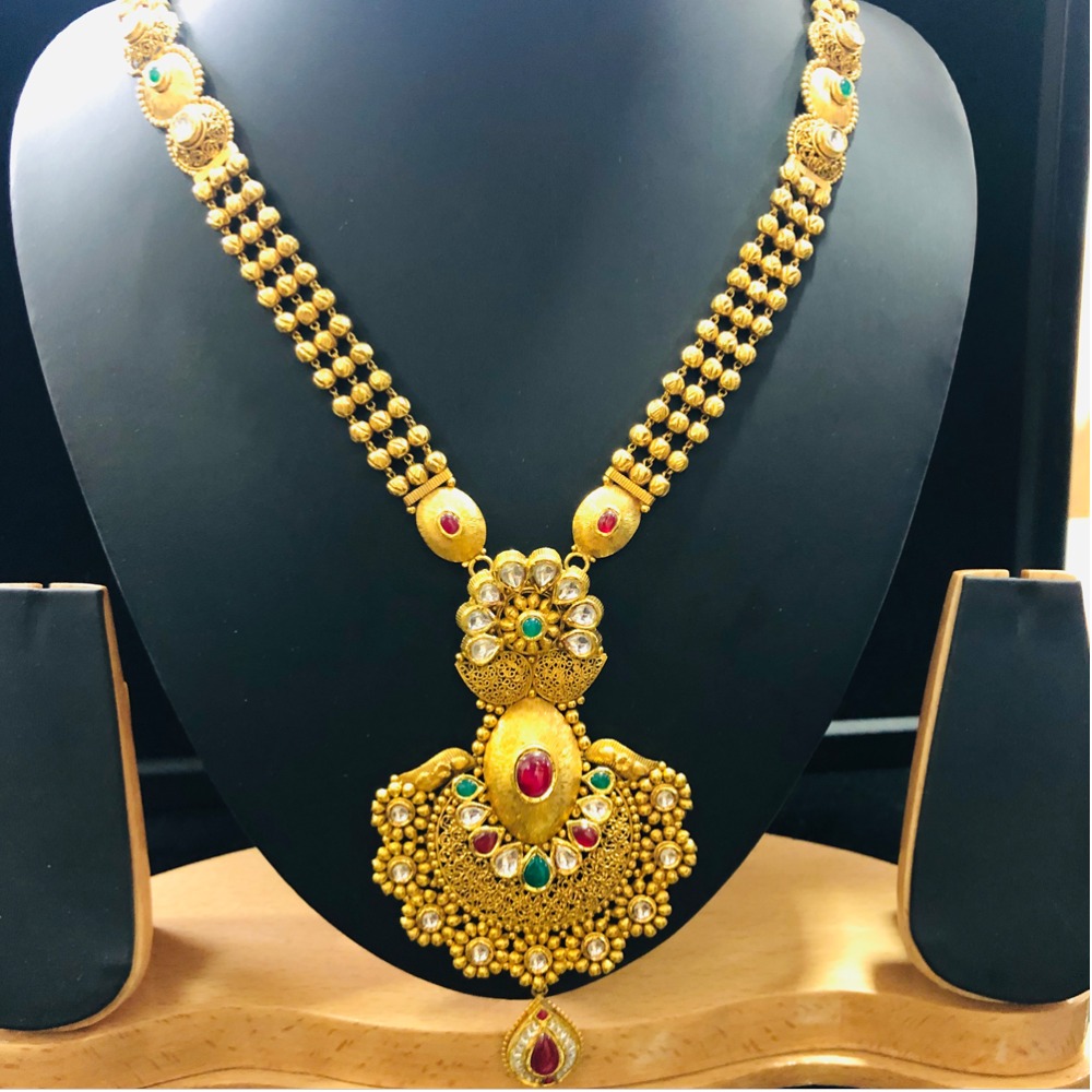 916 Traditional Gold Ladies Jadtar Necklace