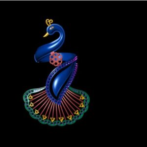 Attractive Blue CAD Design Peacock Shaped Pendant