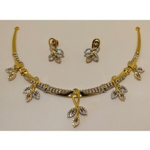 22KT Gold Fancy Diamond necklace Set AJ - N003
