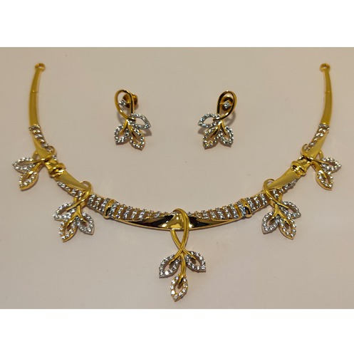 22KT Gold Fancy Diamond necklace Set AJ - N003