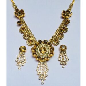 Antique  Gold Plated Fancy Diamond Necklace set