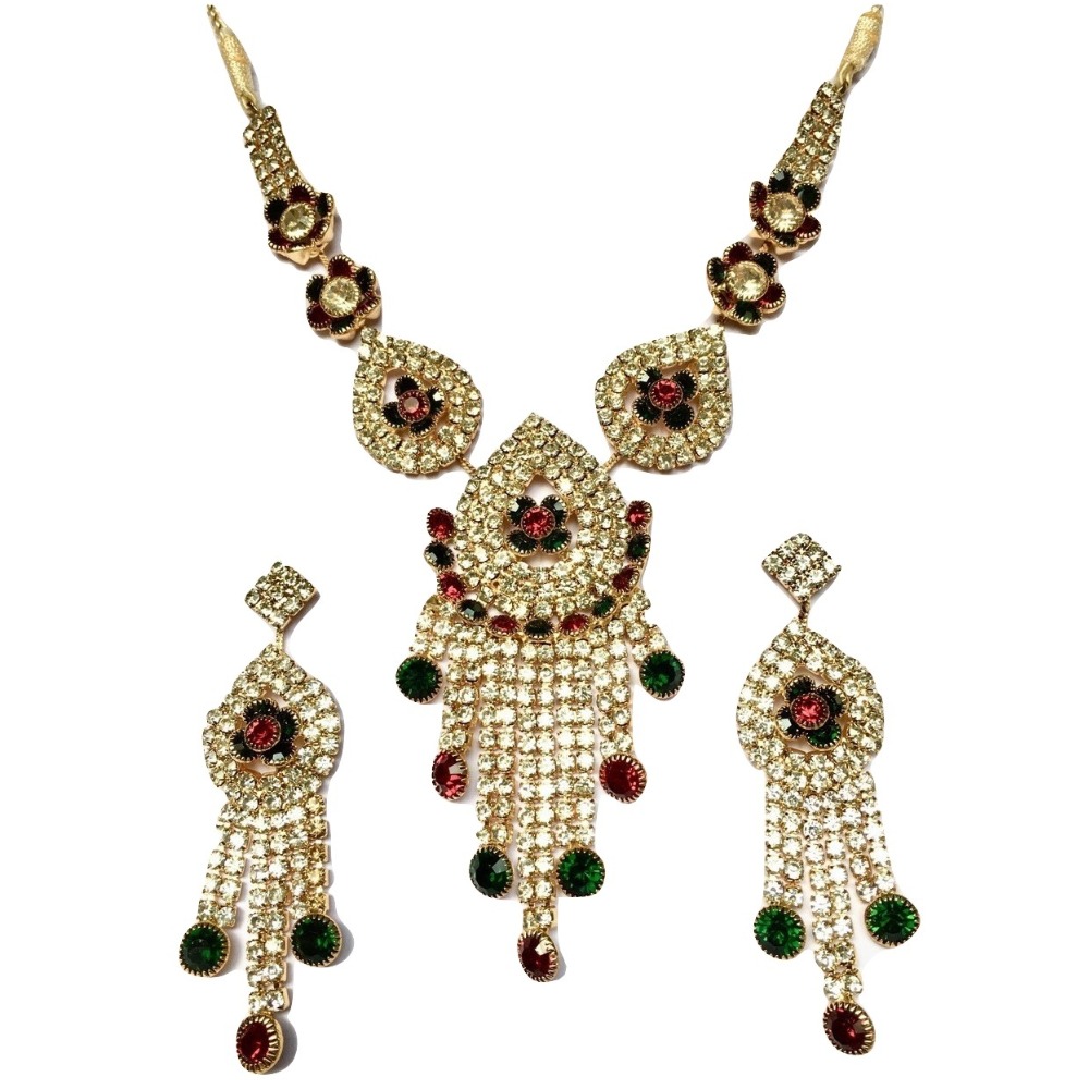 Artificial Gold Plated Diamond Bridal Necklace