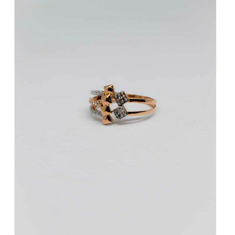 18c Rose Gold Three Layer Ladies Ring