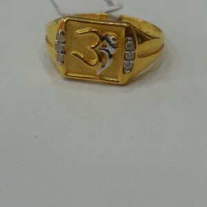 916 Gold Om Design Gents Ring