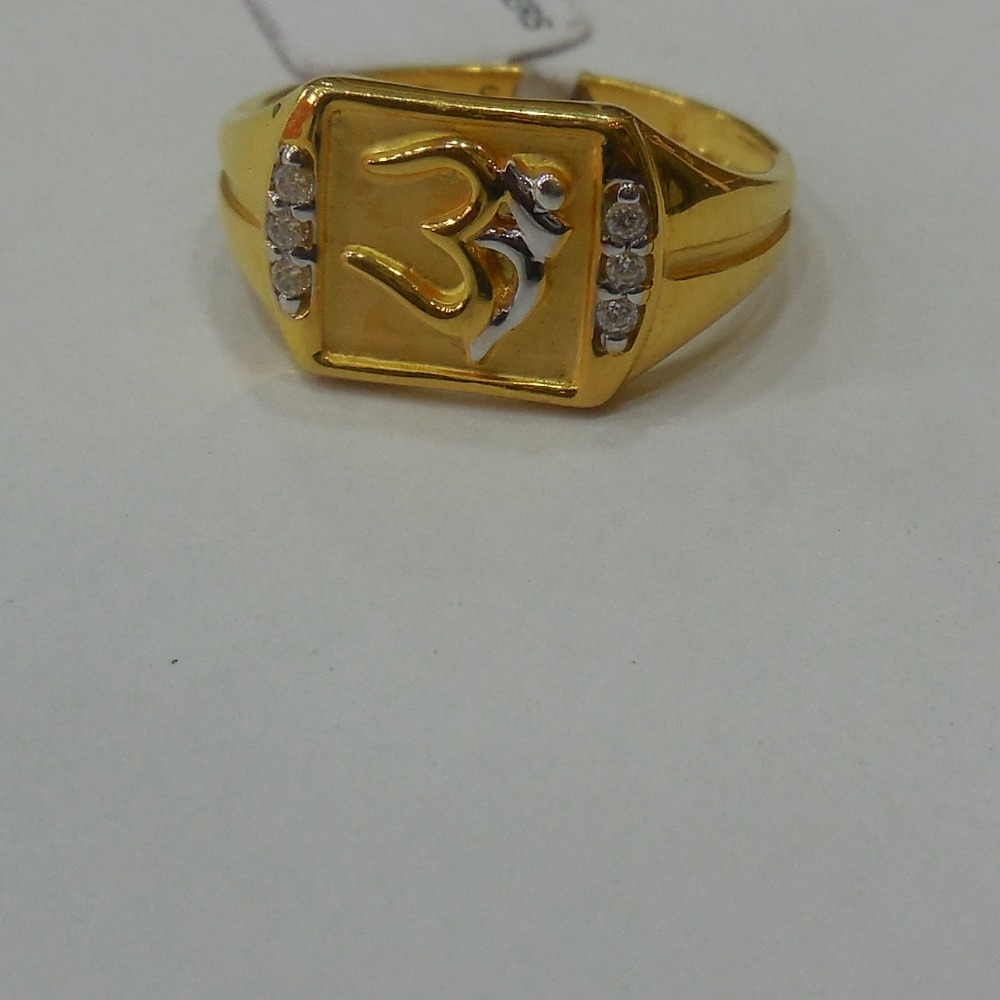 916 Gold Om Design Gents Ring