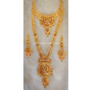 916 Double Gold Bridal Necklace Set