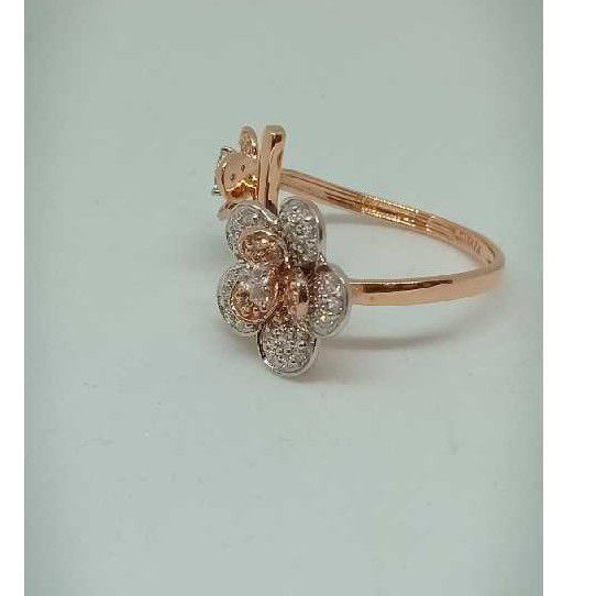 18KT Rose Gold Flower Designer Ladies Wedding Ring - Image 3