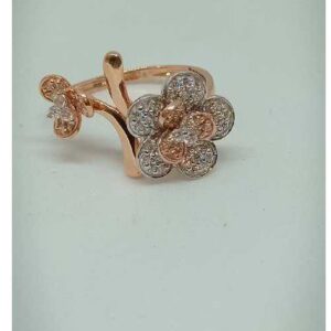 18KT Rose Gold Flower Designer Ladies Wedding Ring