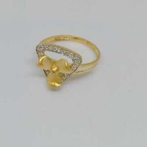 916 Gold Flower Design Ladies Ring