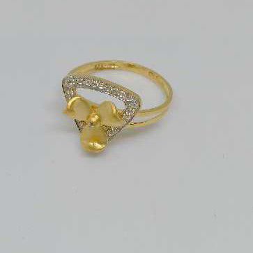 916 Gold Flower Design Ladies Ring - Image 2