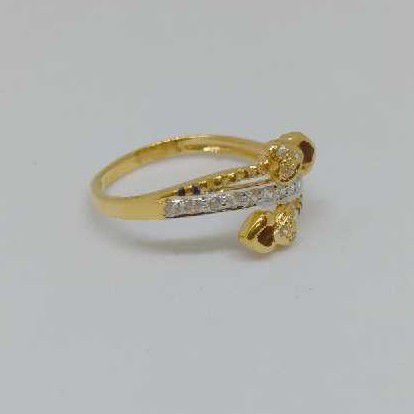 916 Gold Designer Ladies Heart Shape Ring - Image 2