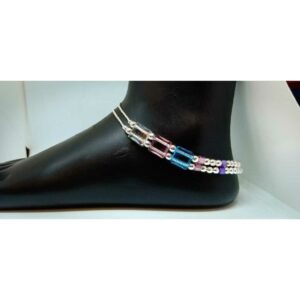 Silver Double Chain Fancy Payal