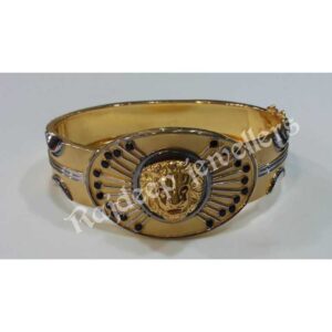 916 Handmade Gold Lion Solid Bracelet