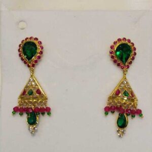 18KT Gold  Color stone Earring