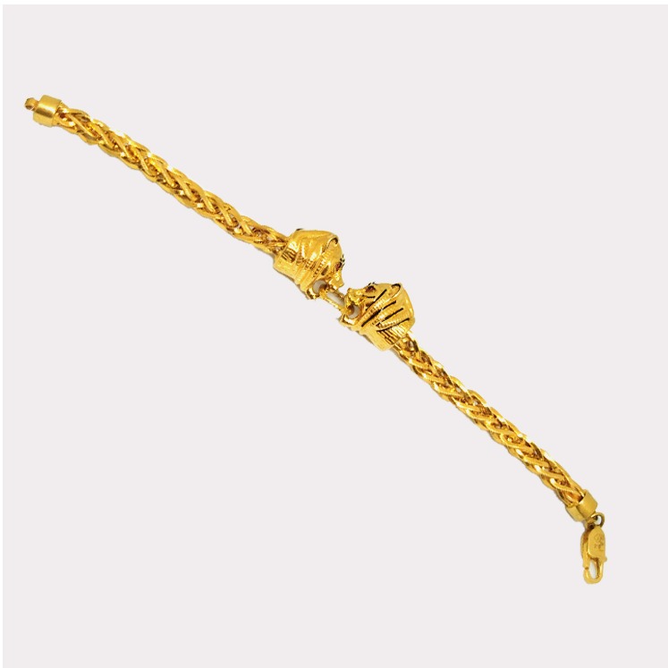 916 Gold Lion Shape Rajwadi Gents Lucky Bracelet