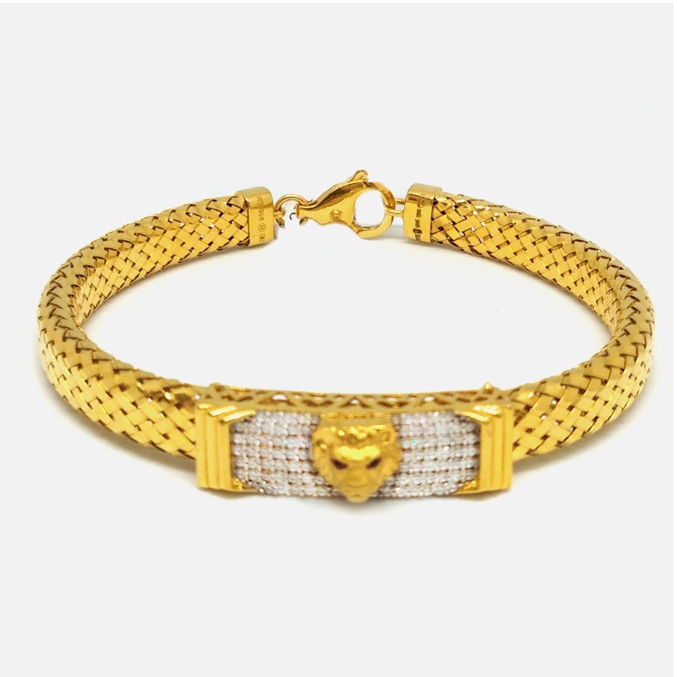 916 Gold Rajwadi Bracelet For Gents