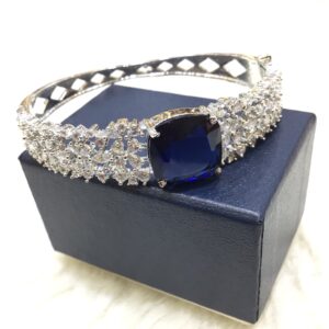 Silver Forming Blue Stone Bracelet