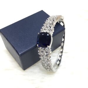 Silver Forming Blue Stone Bracelet