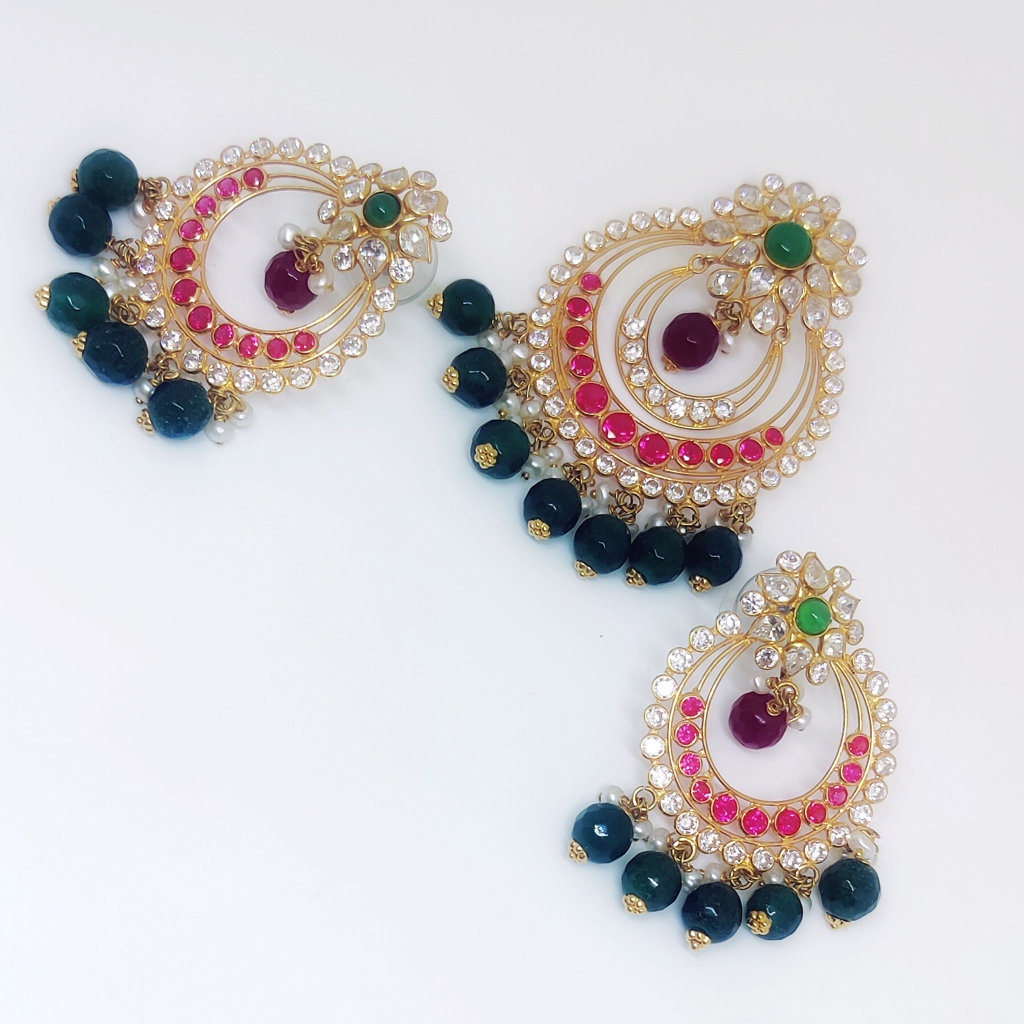 22K Gold Jadtar Pendant Set