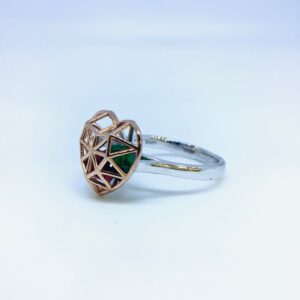 FANCY ROSE GOLD STERLING SILVER RING