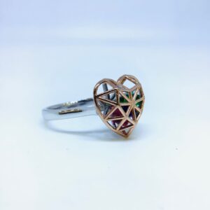 FANCY ROSE GOLD STERLING SILVER RING