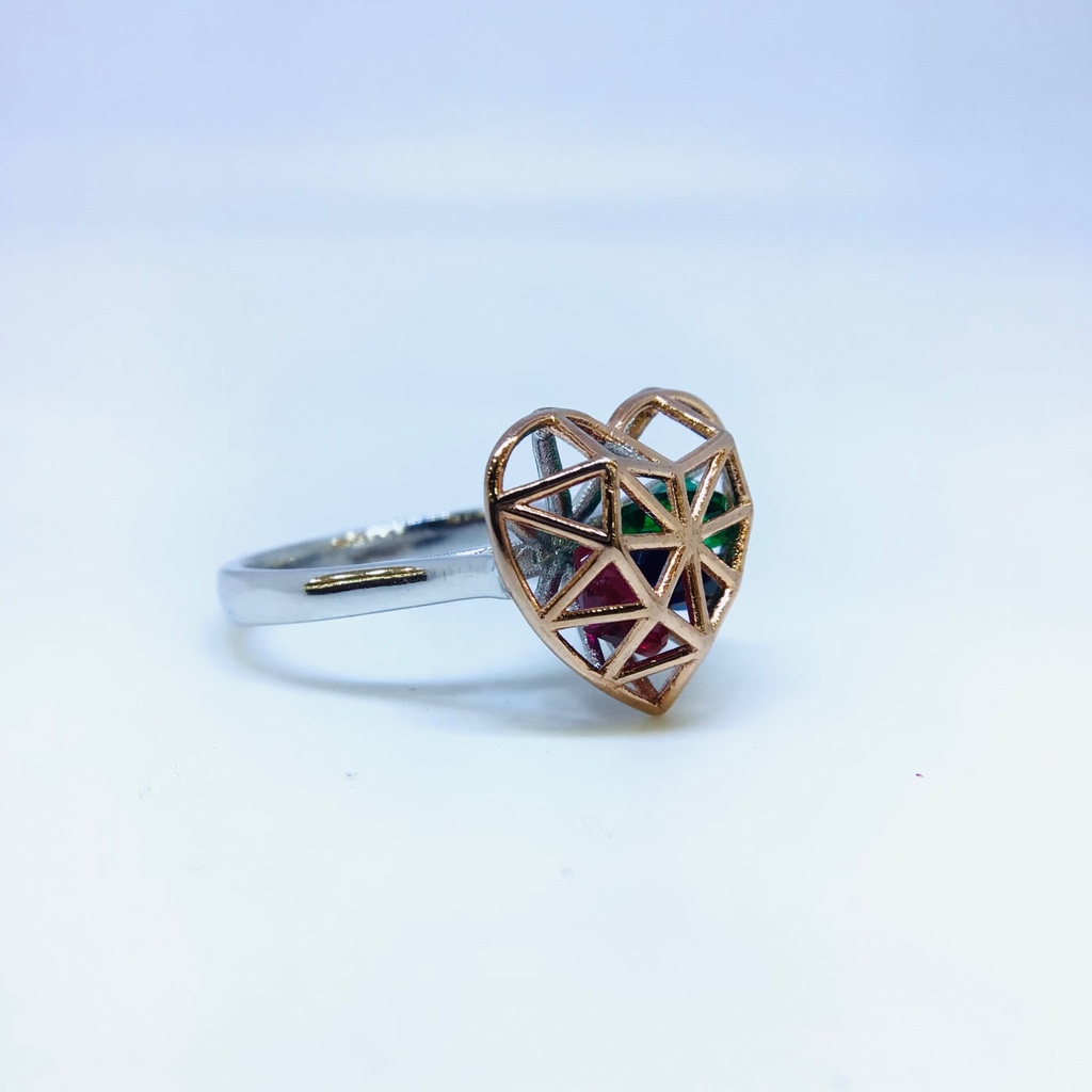 FANCY ROSE GOLD STERLING SILVER RING - Image 2