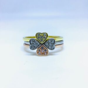 DESIGNING FANCY HEART 3 IN 1 STERLING SILVER RING
