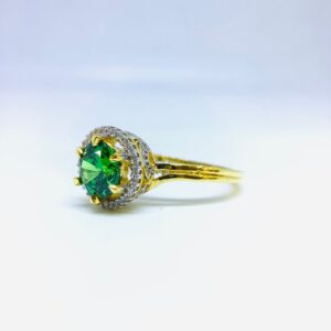 FANCY GREEN STONE GOLD RING