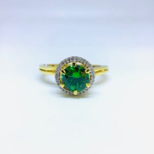 FANCY GREEN STONE GOLD RING