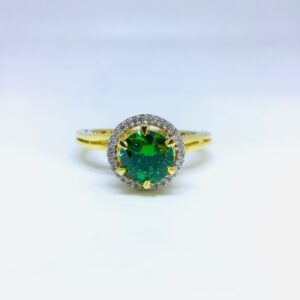 FANCY GREEN STONE GOLD RING