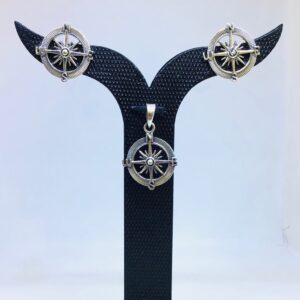 BRANDED FANCY STERLING SILVER PENDANT SET
