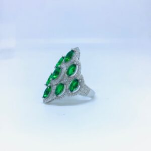 FANCY STERLING SILVER STONE RING