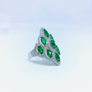 FANCY STERLING SILVER STONE RING