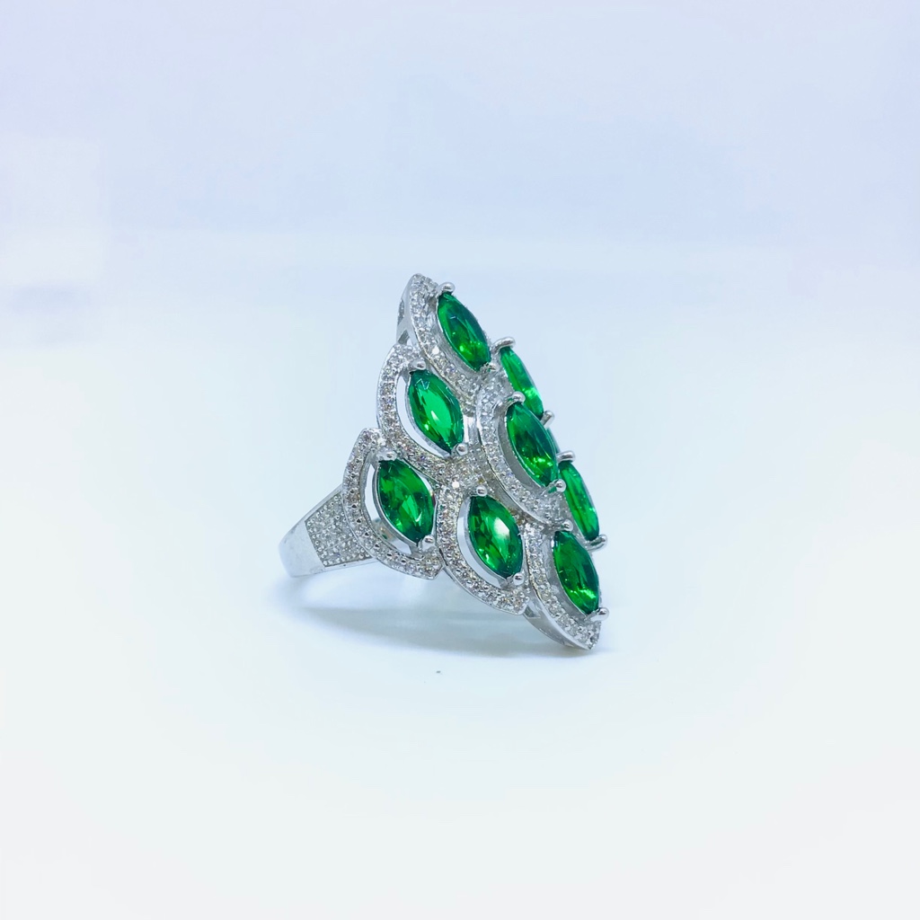 FANCY STERLING SILVER STONE RING - Image 2