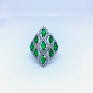 FANCY STERLING SILVER STONE RING