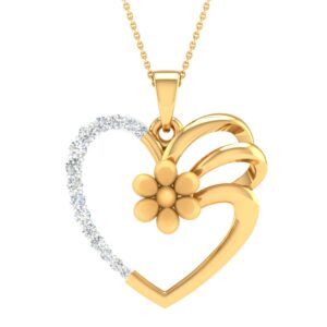 Real diamond fancy heart designed pendant