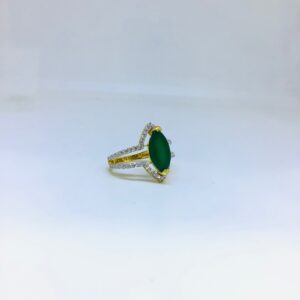DESIGNING FANCY GREEN STONE RING