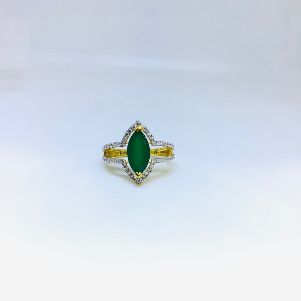DESIGNING FANCY GREEN STONE RING