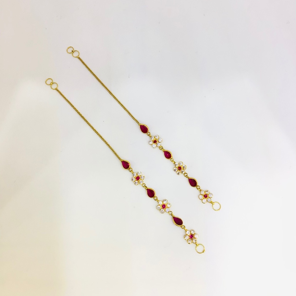 FANCY GOLD STONE EARCHAIN - Image 2