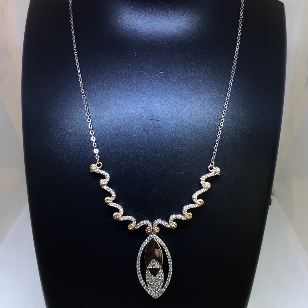 925 SILVER FANCY ROSE GOLD NECKLACE - Image 2