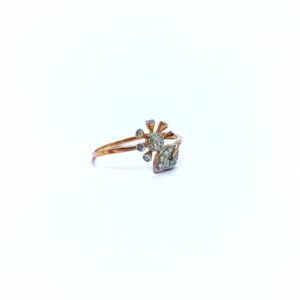REAL DIAMOND FANCY ROSE GOLD FLOWER RING