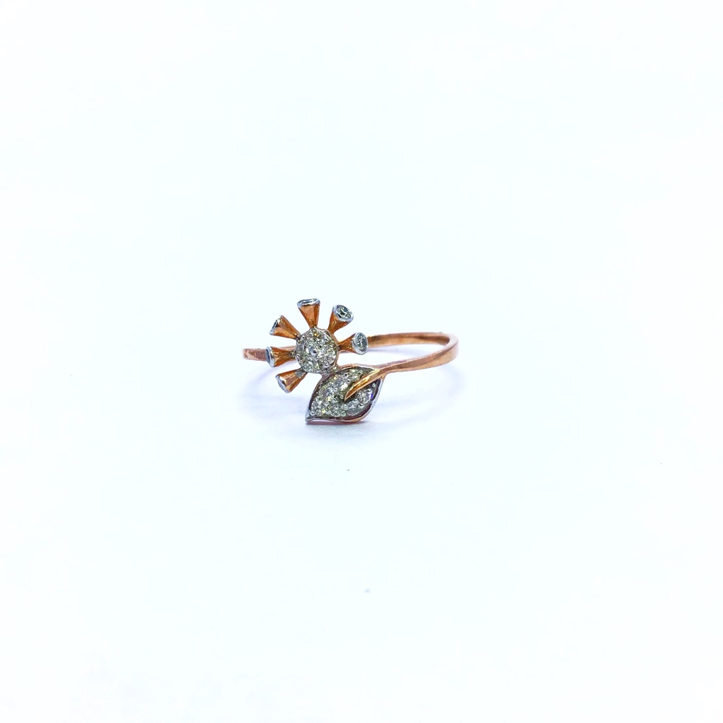REAL DIAMOND FANCY ROSE GOLD FLOWER RING