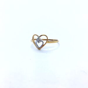 REAL DIAMOND FANCY HEART ROSE GOLD RING