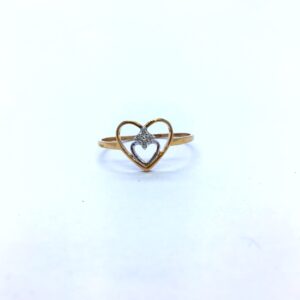 REAL DIAMOND FANCY HEART ROSE GOLD RING