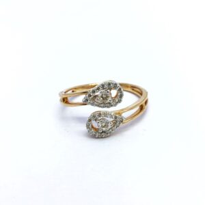 Real diamond fancy rose gold ring