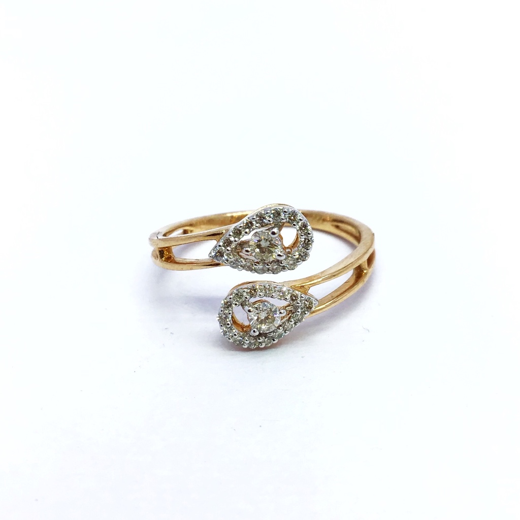 Real diamond fancy rose gold ring